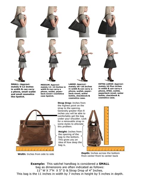 zara's bags size chart.